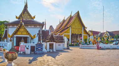 Wat Chedi Luang Grounds Panoraması, Chiang Mai, Tayland