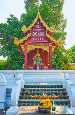 Yaksha Shrine, Wat Chedi Luang, Chiang Mai, Tayland