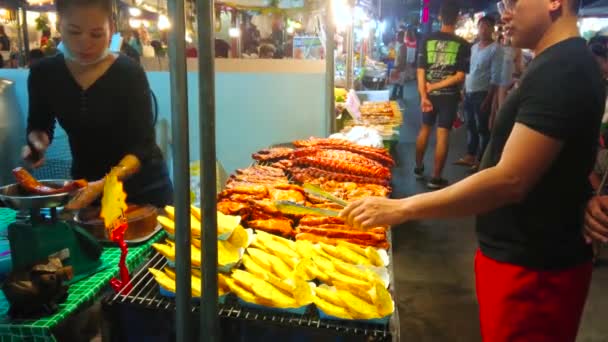 Patong Tailândia Maio 2019 Café Livre Praça Alimentação Rua Bangla — Vídeo de Stock
