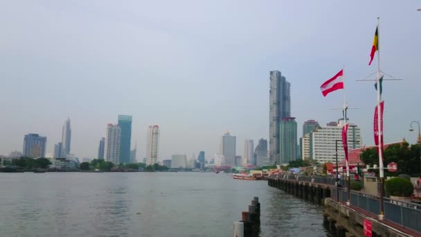 Bangkok Thailandia Maggio 2019 Godetevi Moderno Paesaggio Urbano Con Grattacieli — Video Stock