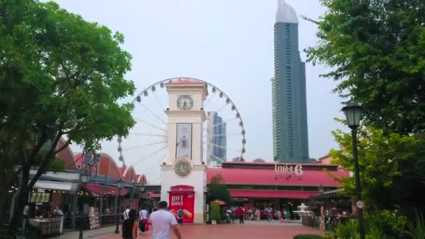 Bangkok Tayland Mayıs 2019 Açık Hava Asiatique Riverfront Alışveriş Merkezinin — Stok video