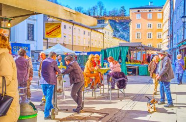 Salzburg, Avusturya Grunmarks açık hava kafe