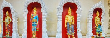 Lanna Kings, Wat Chedi Luang, Chiang Mai, Thailan heykelleri