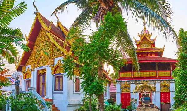 Здания Wat Muen Larn, Чиангмай, Таиланд — стоковое фото
