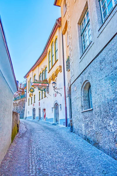 Den historiska restaurangen på medeltids vägen, Salzburg, Austri — Stockfoto