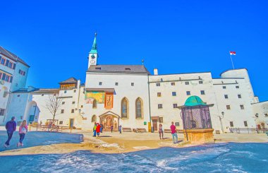 Hohensalzburg Kalesi'nin büyük avlusu, Salzburg, Avusturya