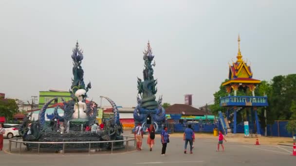 Chiang Rai Thaïlande Mai 2019 Cour Wat Rong Seua Ten — Video