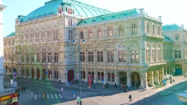 Bécs Ausztria Február 2019 Kilátás Hátsó Neoreneszánsz Stílusú Wiener Staatsoper — Stock videók