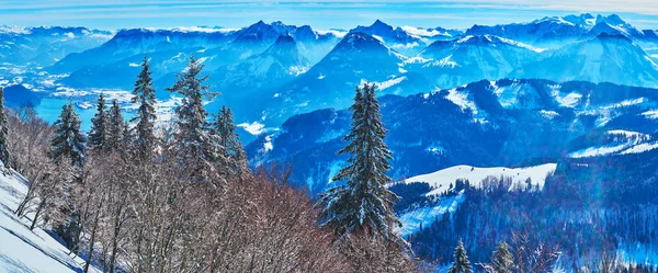 Panorama delle Alpi di Salzkammergut da Zwolferhorn, St Gilgen, Austria — Foto Stock