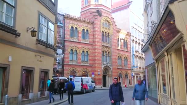 Wien Österrike Februari 2019 Folk Går Genom Gamla Stan Gatan — Stockvideo