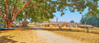 Kakku Pagodas, Myanmar'daki parkın panoraması