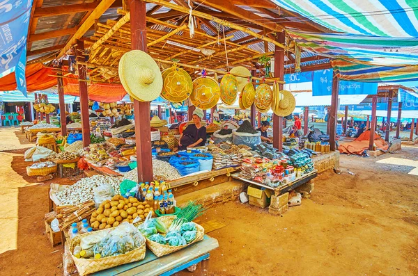 Επίσκεψη στην αγορά των αγροτών Kakku, Μυανμάρ — Φωτογραφία Αρχείου