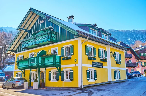 Edificio alpino tradicional, St Gilgen, Salzkammergut, Austria — Foto de Stock