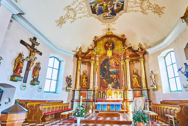 Ołtarz kościoła parafialnego, St. Gilgen, Austria — Zdjęcie stockowe