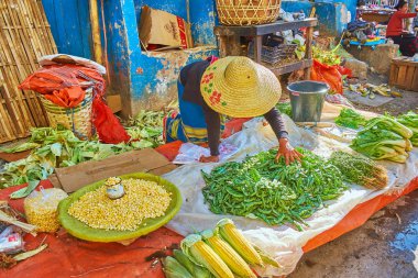 Burada: Taunggyi tarım pazarı, Myanmar