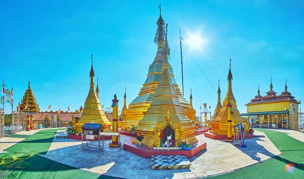Panorama do Pagode Shwe Phone Pwint, Taunggyi, Mianmar — Fotografia de Stock