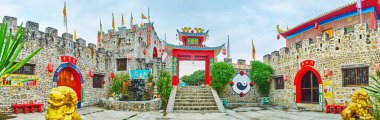 Santichon Çin çay köyü, Thailan kale Panorama