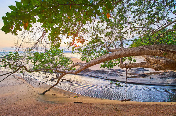 Sunset walk along the beach, Ao Nang, Krabi, Thailand