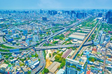 Bangkok City'de havadan görünüm, Tayland