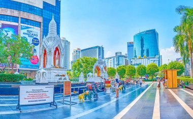 Yalnız insanlar arasında popüler tapınak, Bangkok, Tayland