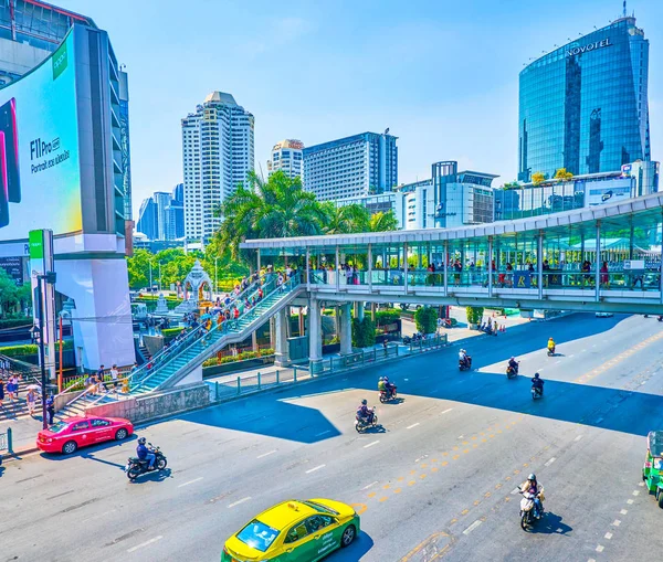Ratchadamri Road üzerinde skywalk, Bangkok, Tayland