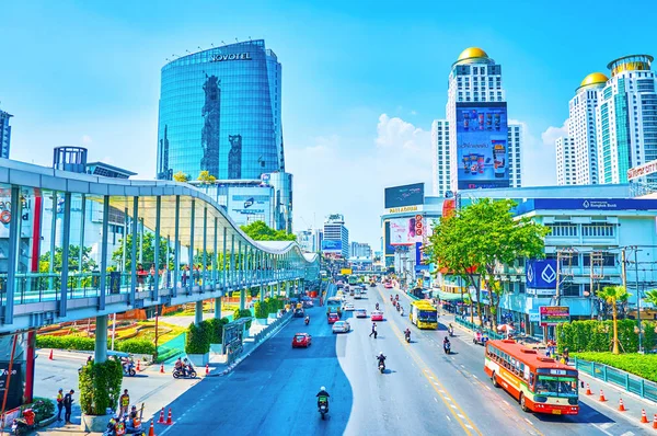 El principal distrito comercial de Bangkok, Tailandia — Foto de Stock