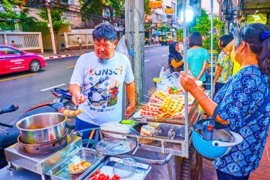 Sokak gıda satıcısı, Bangkok, Tayland