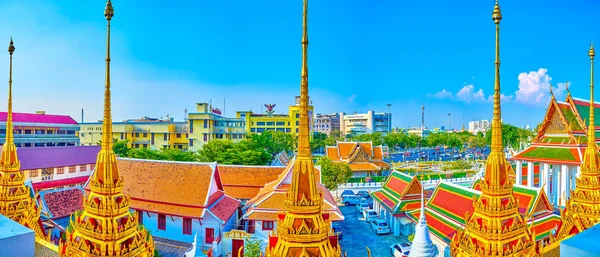 Panorama du complexe Wat Ratchanatdaram à Bangkok, Thaïlande — Photo