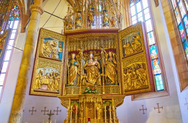 Hallstatt Parish Kilisesi ortaçağ sunak, Salzkammergu