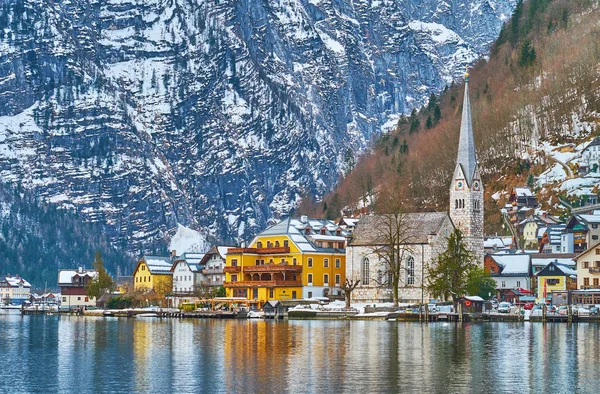 De oevers van de Hallstattersee, Hallstatt, Salzkammergut, Austr — Stockfoto