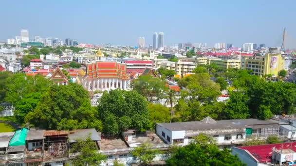 Bangkok Thaïlande Avril 2019 Vue Panoramique Quartier Central Avec Pont — Video