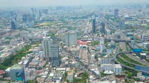 Bangkok Thailand April 2019 Moderne Districten Met Futuristische Architectuur Metaal — Stockvideo