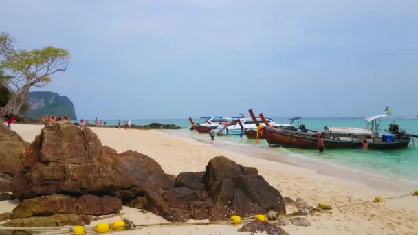 Nang Thaïlande Avril 2019 Vue Sur Les Bateaux Queue Longue — Video