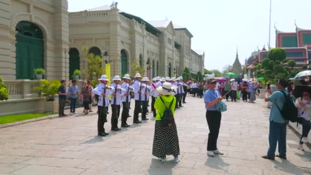 Bangkok Thaiföld Május 2019 Szertartás Thaiföldi Királyi Őrség Változás Előtt — Stock videók