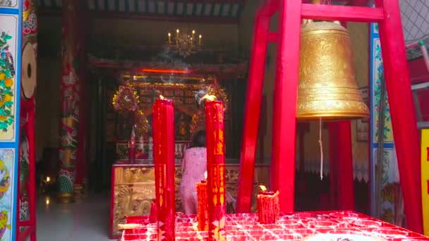 Бангкок Таїланд Травня 2019 Молитовна Зала Китайському Кварталі Лаоська Каламбур — стокове відео