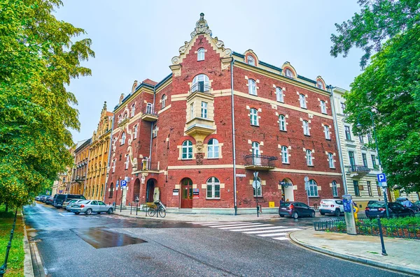 Het historische hoekhuis, genoemd onder de zingende kikker, Krak — Stockfoto