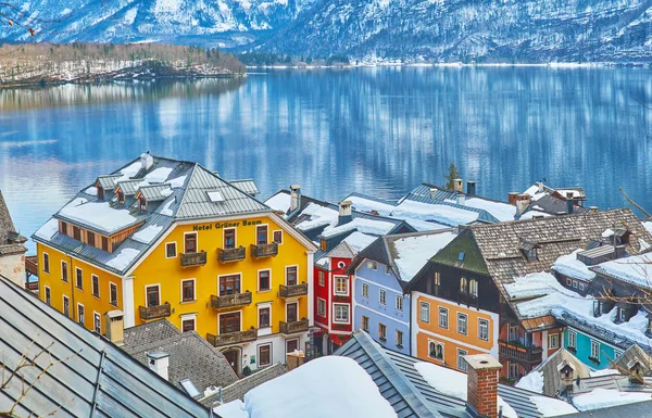 Halltatt felülnézet, Salzkammergut, Ausztria — Stock Fotó