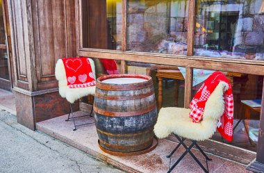 Cafe, Hallstatt, Salzkammergut, Avusturya