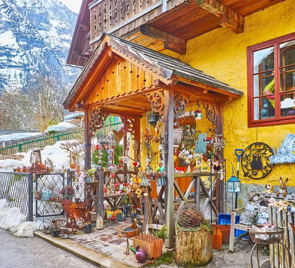 La tienda de artesanía en Hallstatt, Salzkammergut, Austria — Foto de Stock