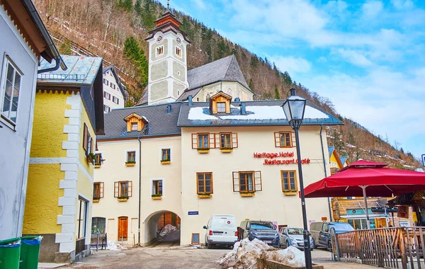 Ve starém městě Hallstatt, Salzkammergut, Rakousko — Stock fotografie