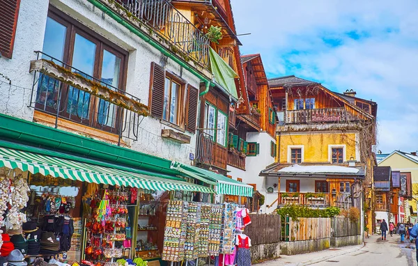 Los puestos de mercado en Hallstatt, Salzkammergut, Austria — Foto de Stock