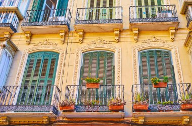 Eski balkonlar, Malaga, İspanya