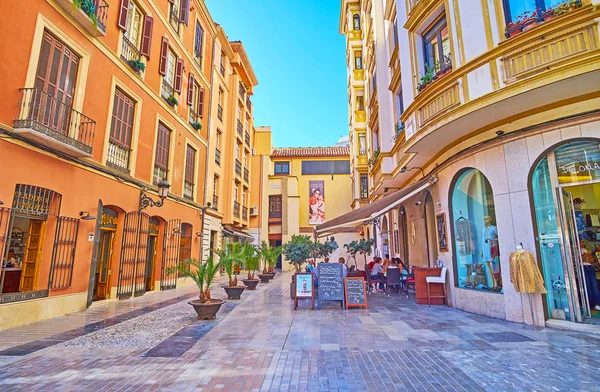 As ruas centrais de Málaga, Espanha — Fotografia de Stock