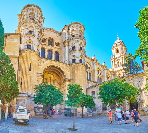 Porten till Malagas katedral, Spanien — Stockfoto