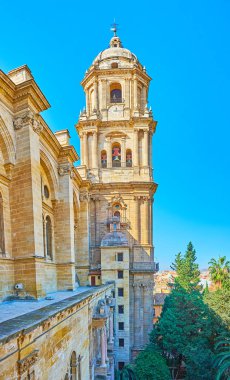 İspanya Malaga Katedrali 'nin çan kulesi