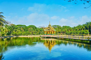 Theingottara parkının güzelliği, Yangon, Myanmar