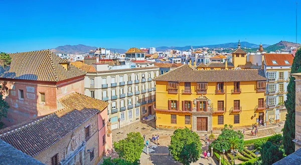 Cityscape from Malaga Cathedral 's roof, Spain — стоковое фото