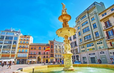 Çeşme boyunca Anayasa Meydanı, Malaga, İspanya