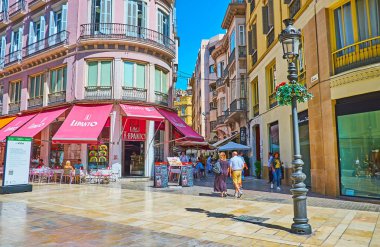 Calle Larios, Malaga, İspanya 'da rahatla
