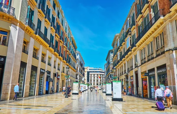 Promenad på Larios gatan, Malaga, Spanien — Stockfoto